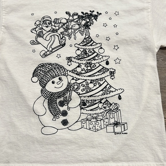 Color Your Own Christmas T-Shirt- Size 5-6 - Picture 2 of 5